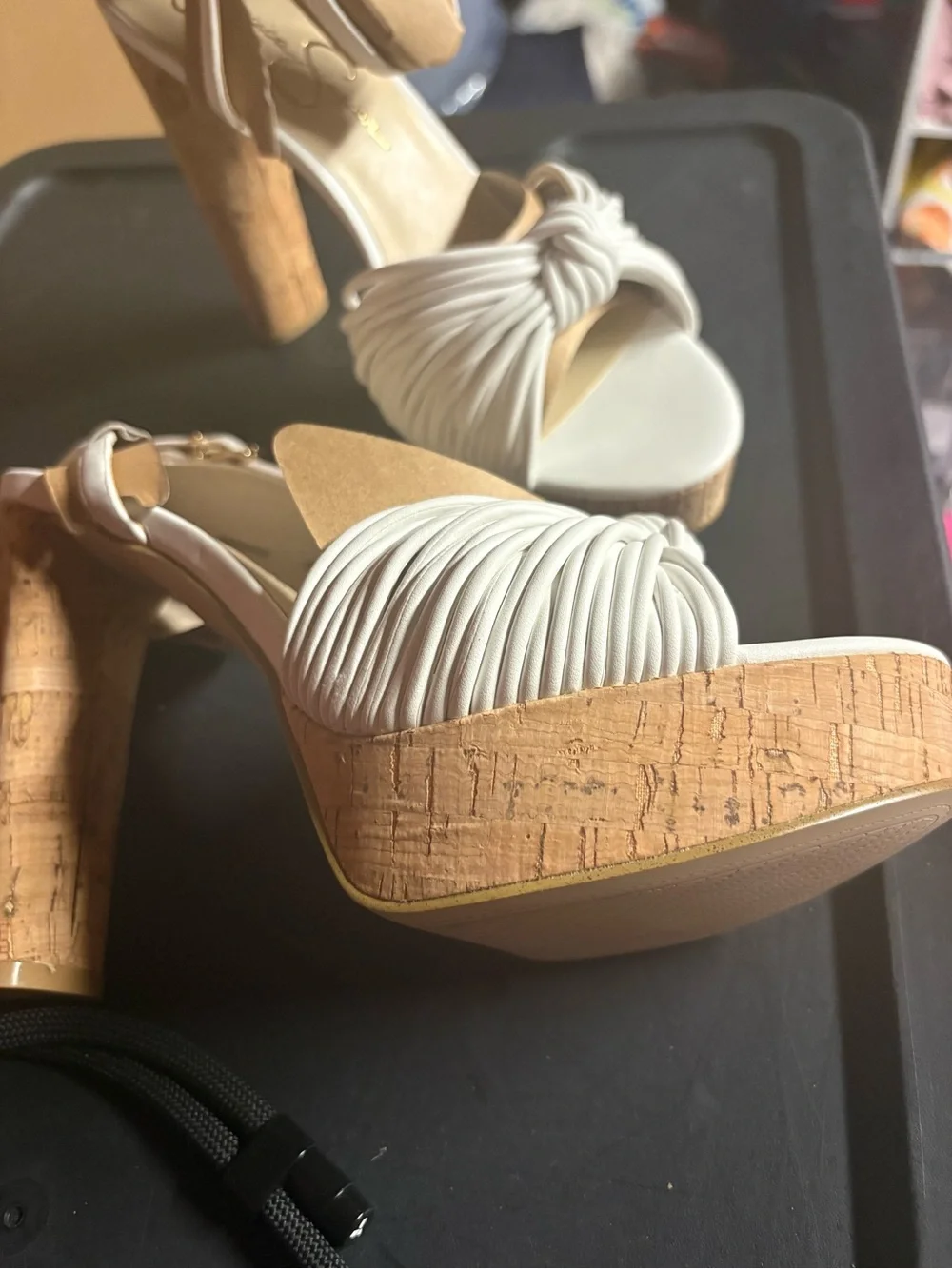 Jessica Simpson White Knotted Strap Sandals